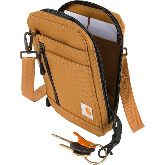 Nylon Crossbody Wallet Water-resistant Multiple Pockets Unisex Carhartt Brown - Picture 3 of 7